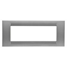 GEWISS GW 22286 PLACCA VIRNA IN TECNOP. FINITURA LUCIDA 6 POSTI TITANIO METAL. 