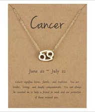 Gold Stainless Steel Zodiac Sign Astrology Necklace New Girl Jewelry