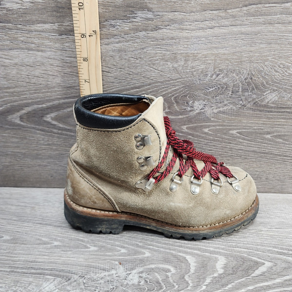 Four Brothers  Brown Leather Alpine Hiking Boots Men\'s Size l0.5 A resole later and these Razorbacks are ready for more  main image 3