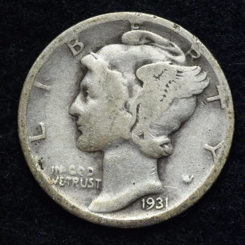 1931-D Mercury Silver Dime GOOD / VG FREE SHIPPING