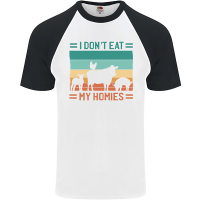 I Don't Eat My Homies lustiges vegan vegetarisches Herren S/S Baseball T-Shirt