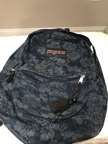 Jansport Canvas Backpack Blue Floral 
