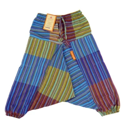 Pantaloni patchwork per bambini Simandra pantaloni harem colorati con elastico in 100% cotone