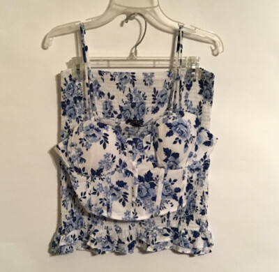 Love by Design Floral Crop Top Smocked Skirt 2 Piece Set Juniors Size XL New