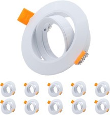 COOINJOY 10X LED Recessed GU10 Spot Light Fittings 30° Tilt Downlights for Ceili