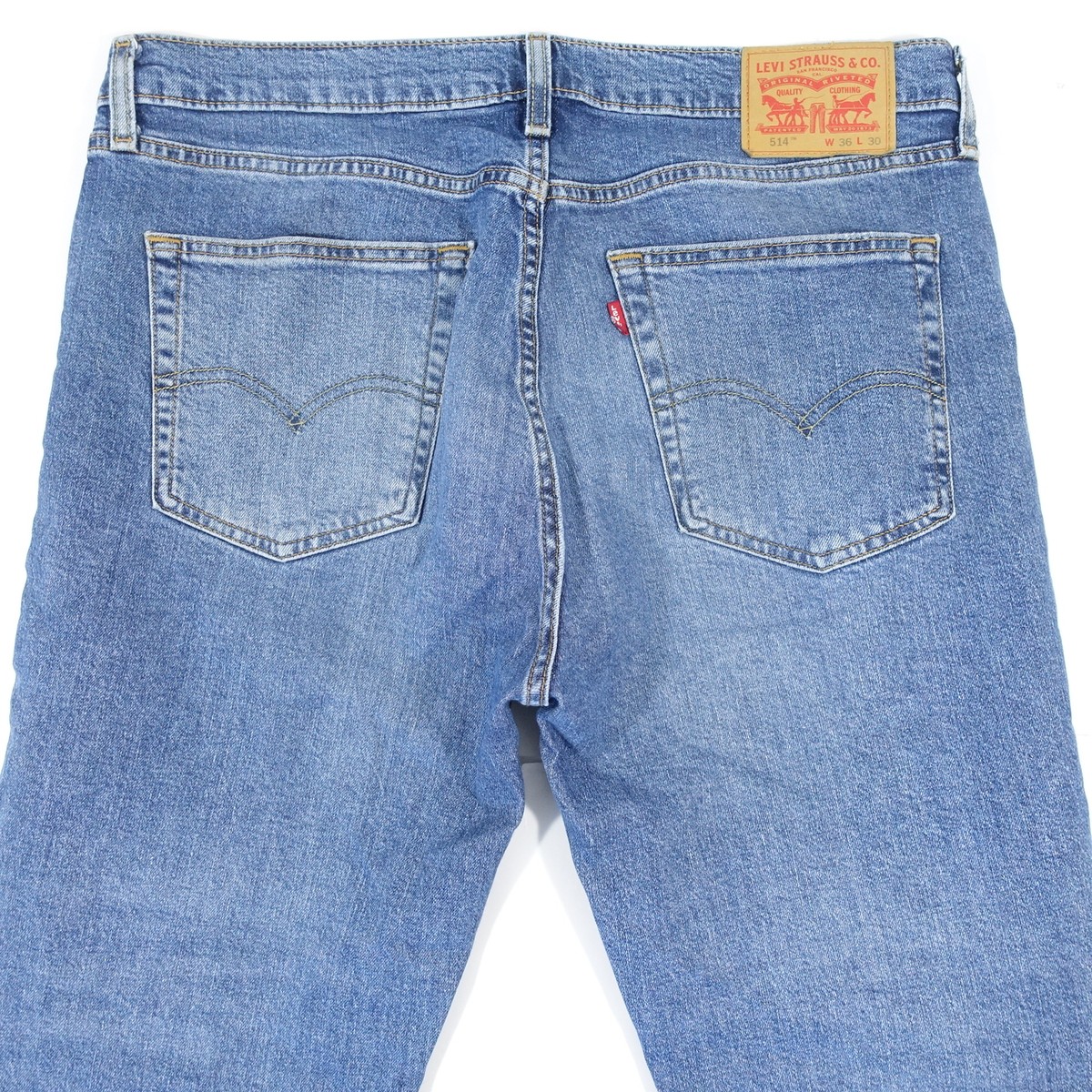LEVIS 514 1537 FADED STONEWASHED BLUE 36X30 STRAIGHT LEG JEANS