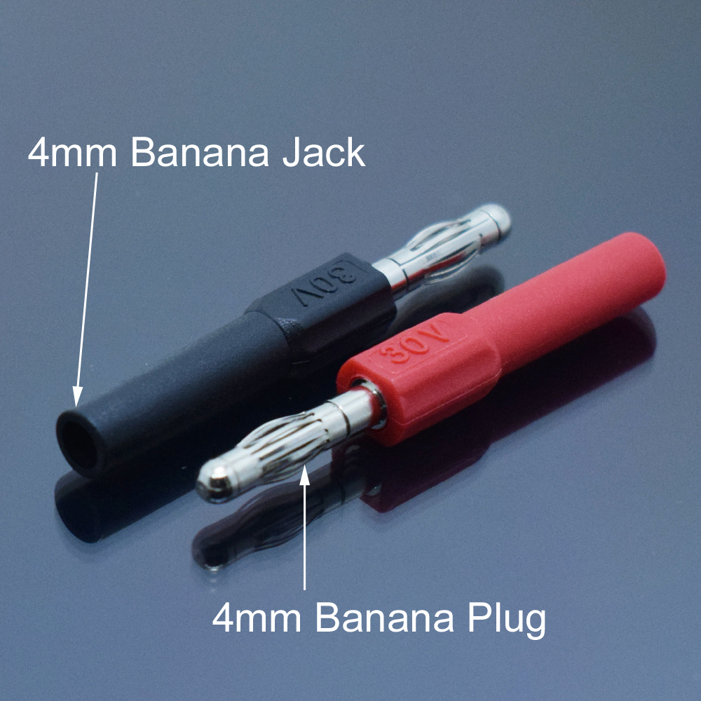 100 pairs brass Insulated 4mm Banana Male to 4mm Banana Female Adapter Converter