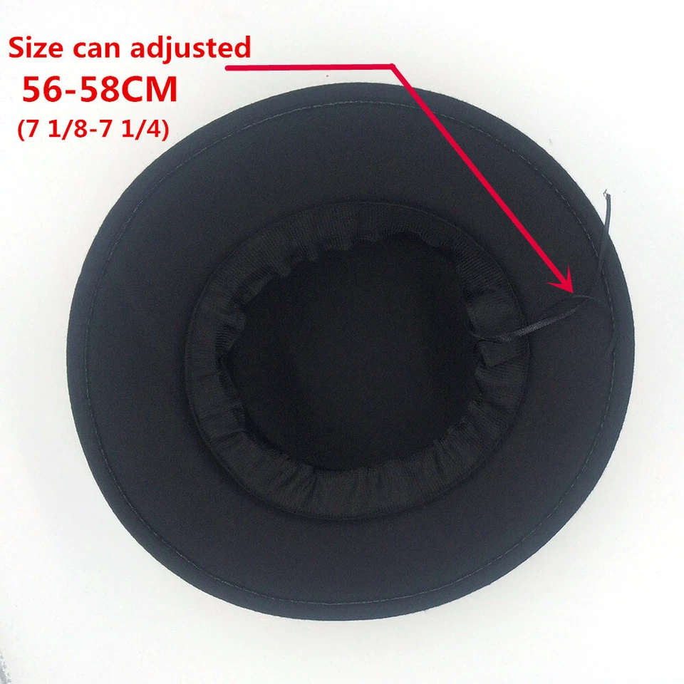 Unisex Boater Marinero Sombrero Pork Pie Bowler Iglesia Gorra Ala Plana Marrón Cuero Banda Foto 3 de 4