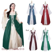 Womens Vintage Medieval Renaissance Dress Cosplay Custome Gown Vestidos European