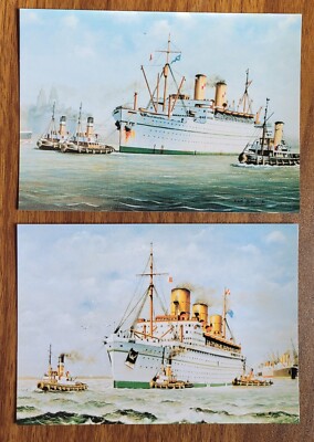2 Canadian - Pacific Vintage Postcards - Empress of Canada & Empress of Britain