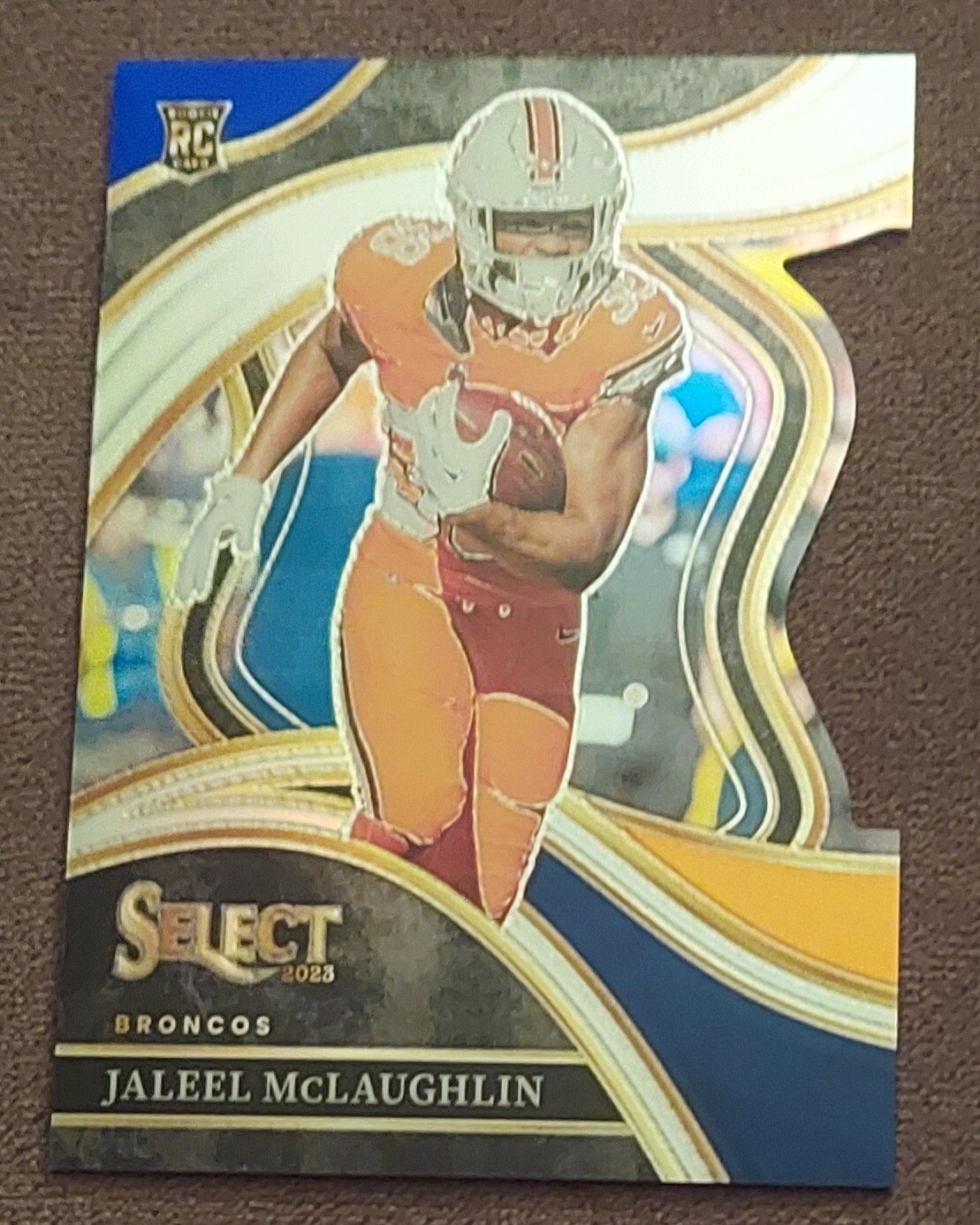 2023 Select Football Jaleel McLaughlin RC Blue/Orange Die Cut Club Level /35 SSP