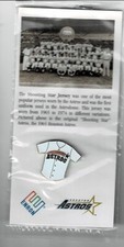 Houston Astros SHOOTING STAR Jersey Figural Enron Baseball Tack Pin MISP 1965-74