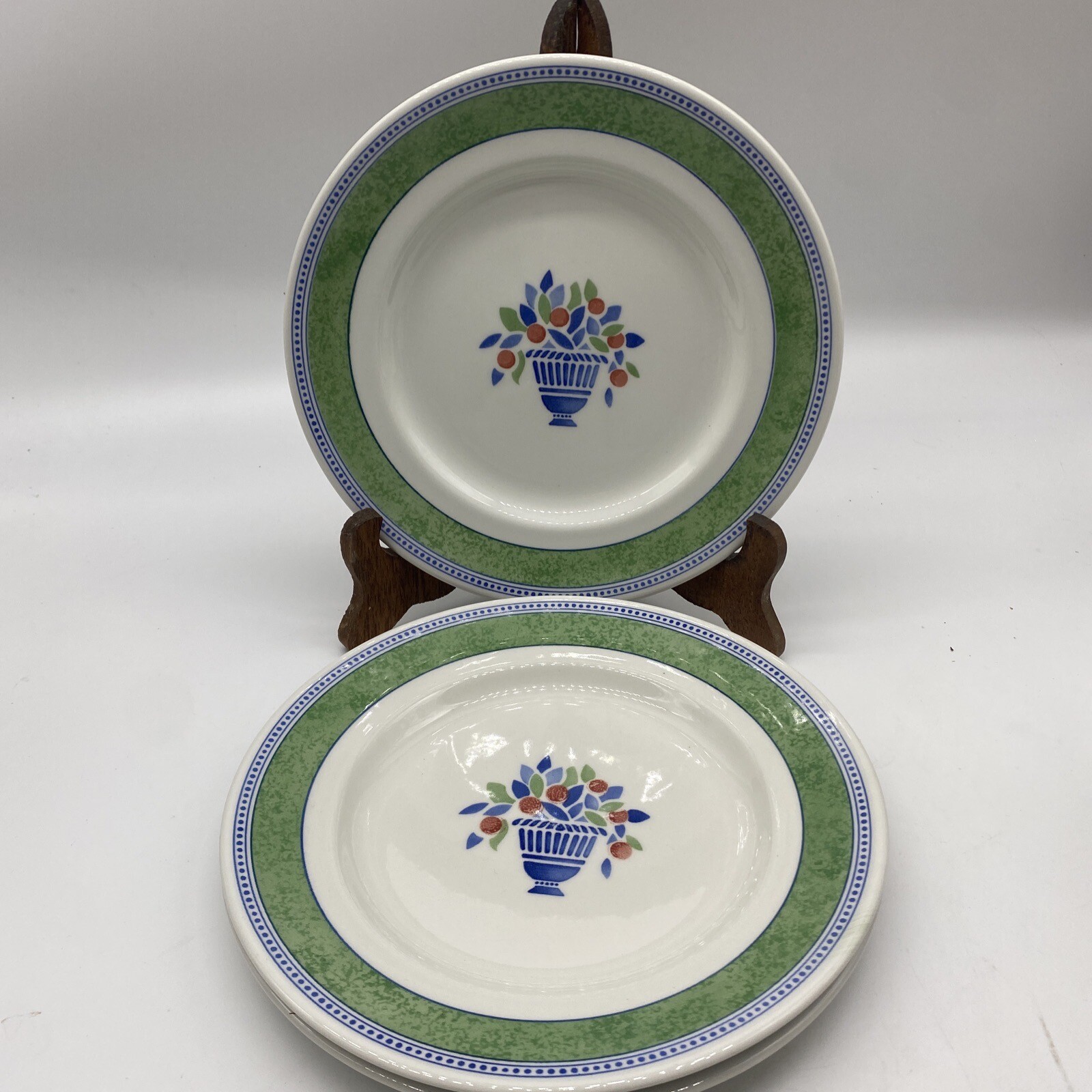 Johnson Brothers Green Jardinier Salad Plate X3 Lot