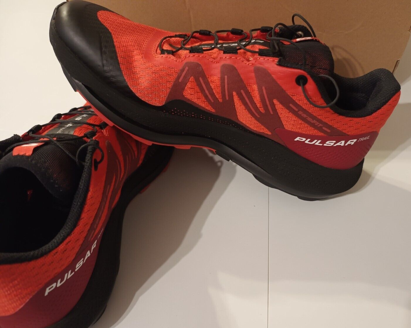 Scarpe da corsa Salomon S Pulsar Trail Racing rosso papavero nero uomo UK 6 5
