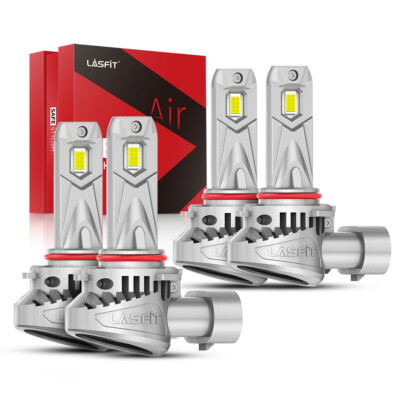 Lasfit 9005 9006 Combo LED Headlight Bulb High Low Beam 6000K 140W White 4PCS