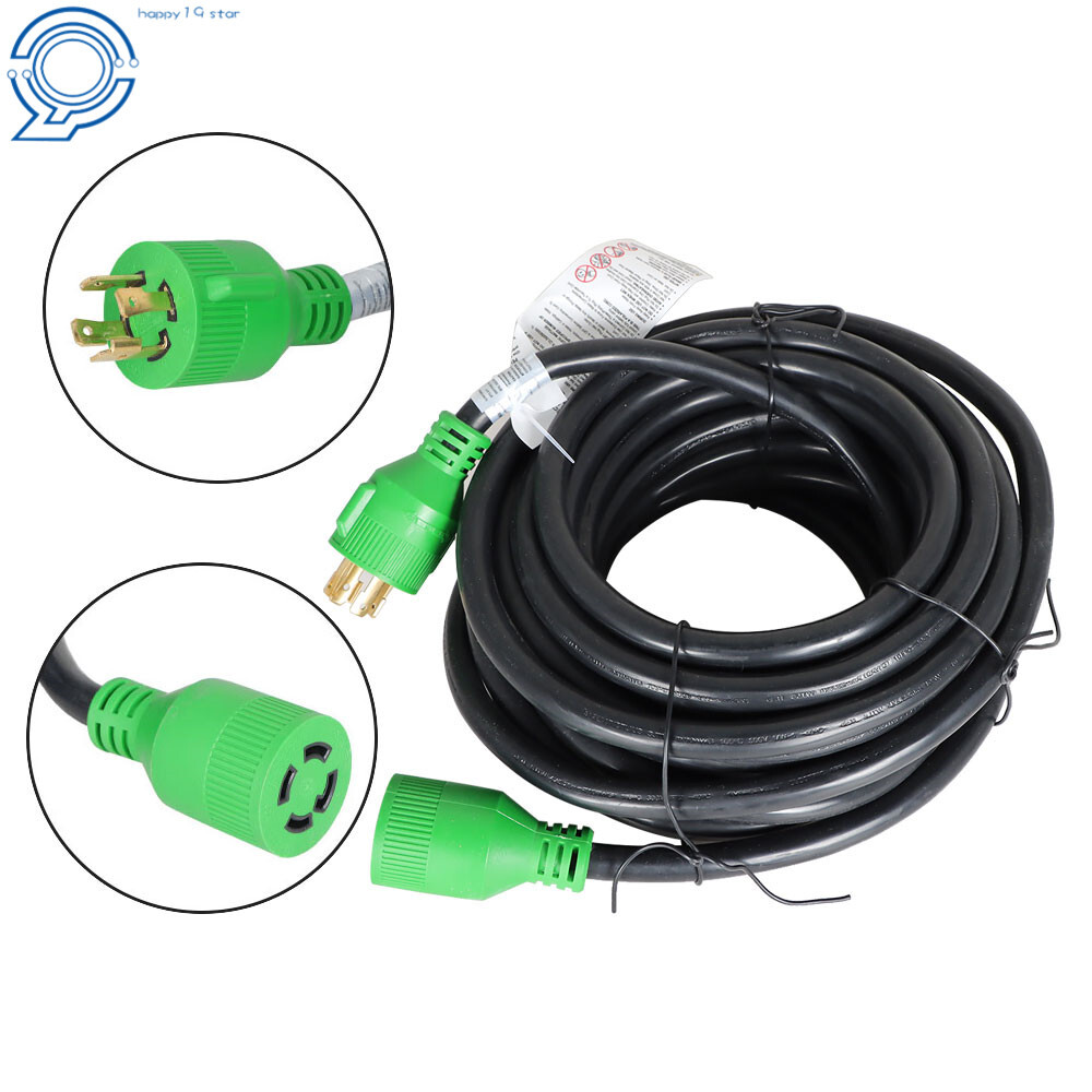 Generator Extension Cord 30A 50FT NEMA L14-30 10AWG 4 Prong Copper Wire 125/250V-image