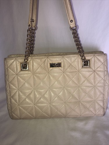 Kate Spade Phoebe Sedgewick Place Quilted Cream Color Leather Shoulder Bag Purse - Picture 19 of 19
