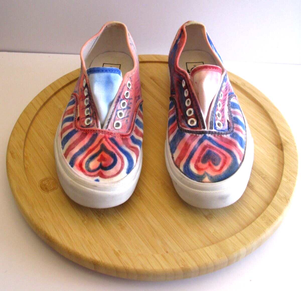 Vans Rainbow Tie Dye Slip-On Loafers Women 9.5 Men 8 Skate Shoes-image