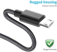 Pack of 2 Charger Android Micro USB 6FT/2m Nylon Braided Fast Charging Cables