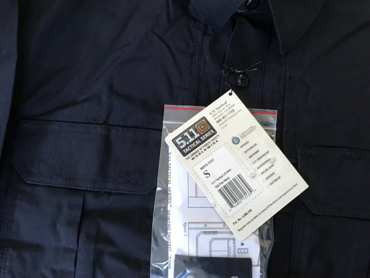【新品】5.11 Tactical Series ネイビーシャツ Sサイズ 5.11 Tactical Shirts: 72002 724 Stain-Resistant Navy Work Shirt