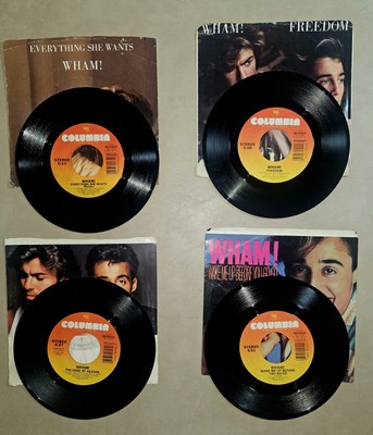 Lot Of 4 WHAM 7 inch - 45 RPM Records - Freedom, Wake Me Up Before You Go Go