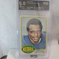Walter Payton Topps Rookie Card FCG 6  NICELY centered  ? ? ? ? . rookie card picture