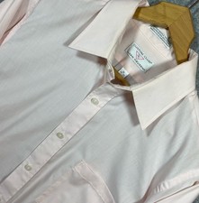 Vintage Van Heusen Custom Club Dress Shirt Mens 16 34-35 Fitted Pink