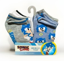 NEW Sonic The Hedgehog Boys' 10-Pair Mixed Designs No-Show Socks Shoe Size 4-7.5