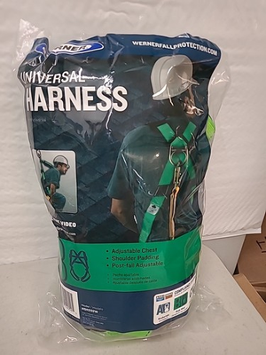 #ad #ad WERNER UNIVERSAL FALL PROTECTION HARNESS ADJUSTABLE GREEN H511202W ANSI OSHA $25.00