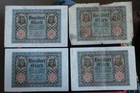Germany, 4 x matching, 100 Mark, "Reichsbanknote", dated 1920. All Pick # 69a.