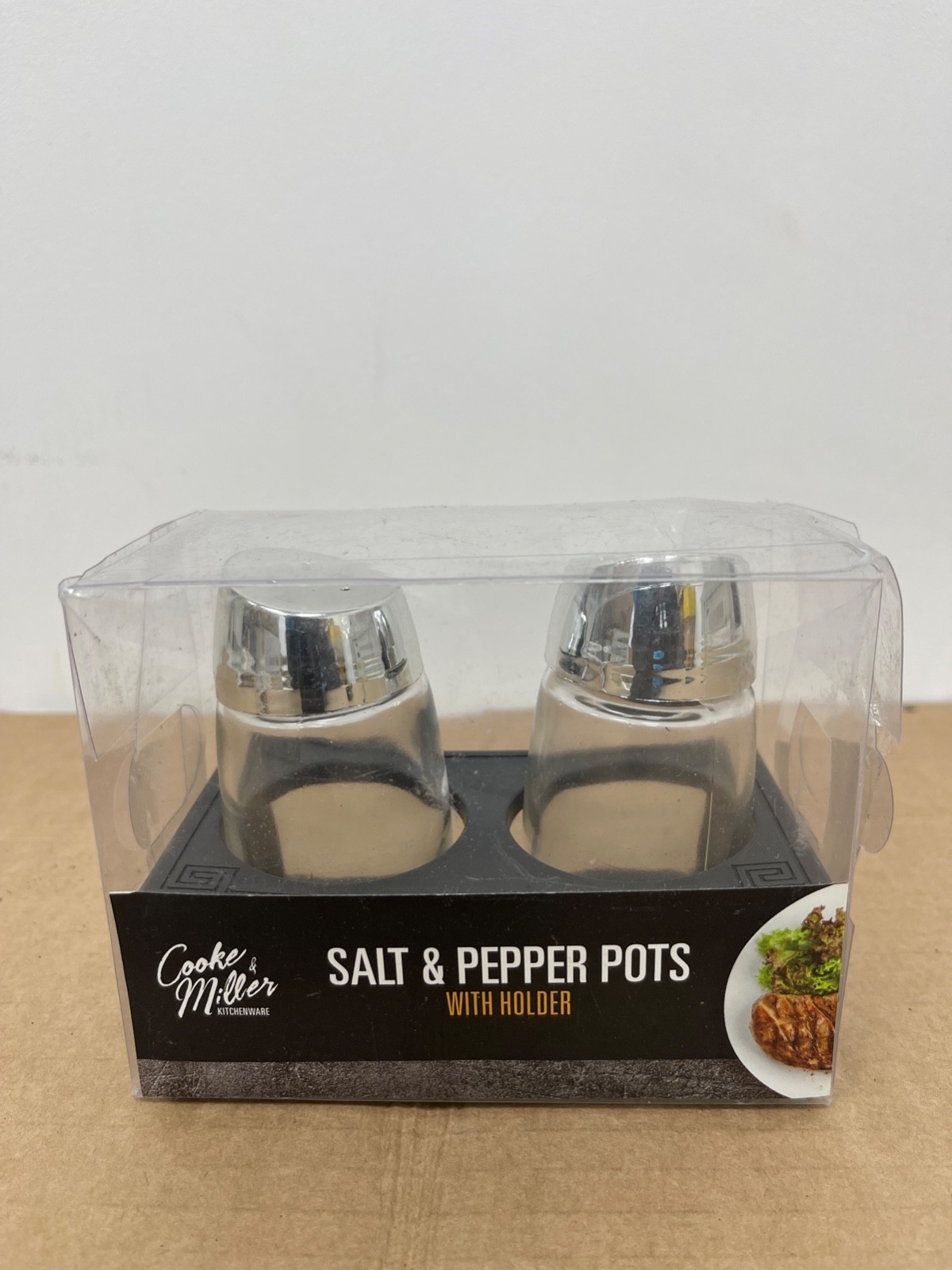 Glass Salt & Pepper Shaker Pots Set with holder Glass Herb Seasoning Spice Jars