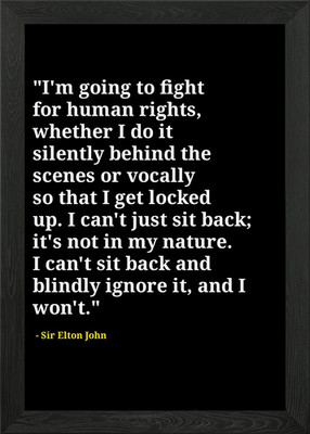 Elton John Zitate Gerahmtes Wandbild Poster Leinwanddruck Bild
