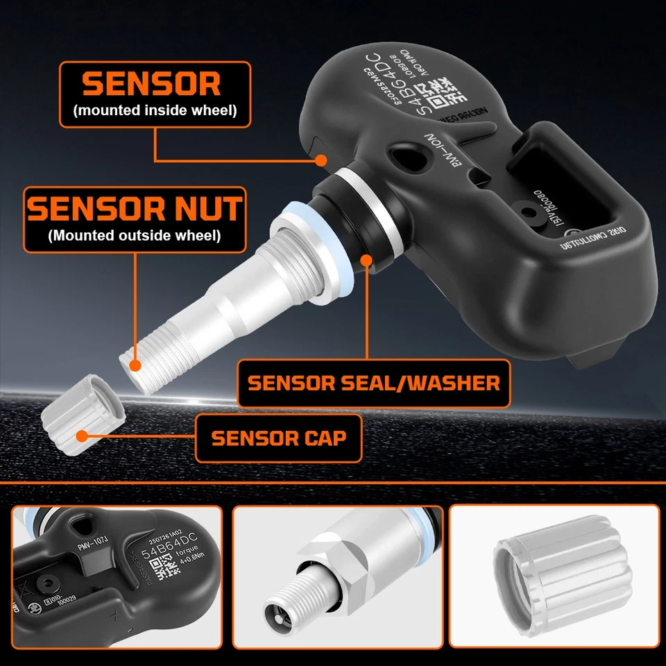 4X Sensor de presión de neumáticos TPMS 42607-06011 OEM PMV-107J para Toyota Matrix 2007-13 Foto 4 de 4