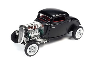 Auto World 1:18 1934 Ford 3-Window Coupe High Boy Hot Rod Matte