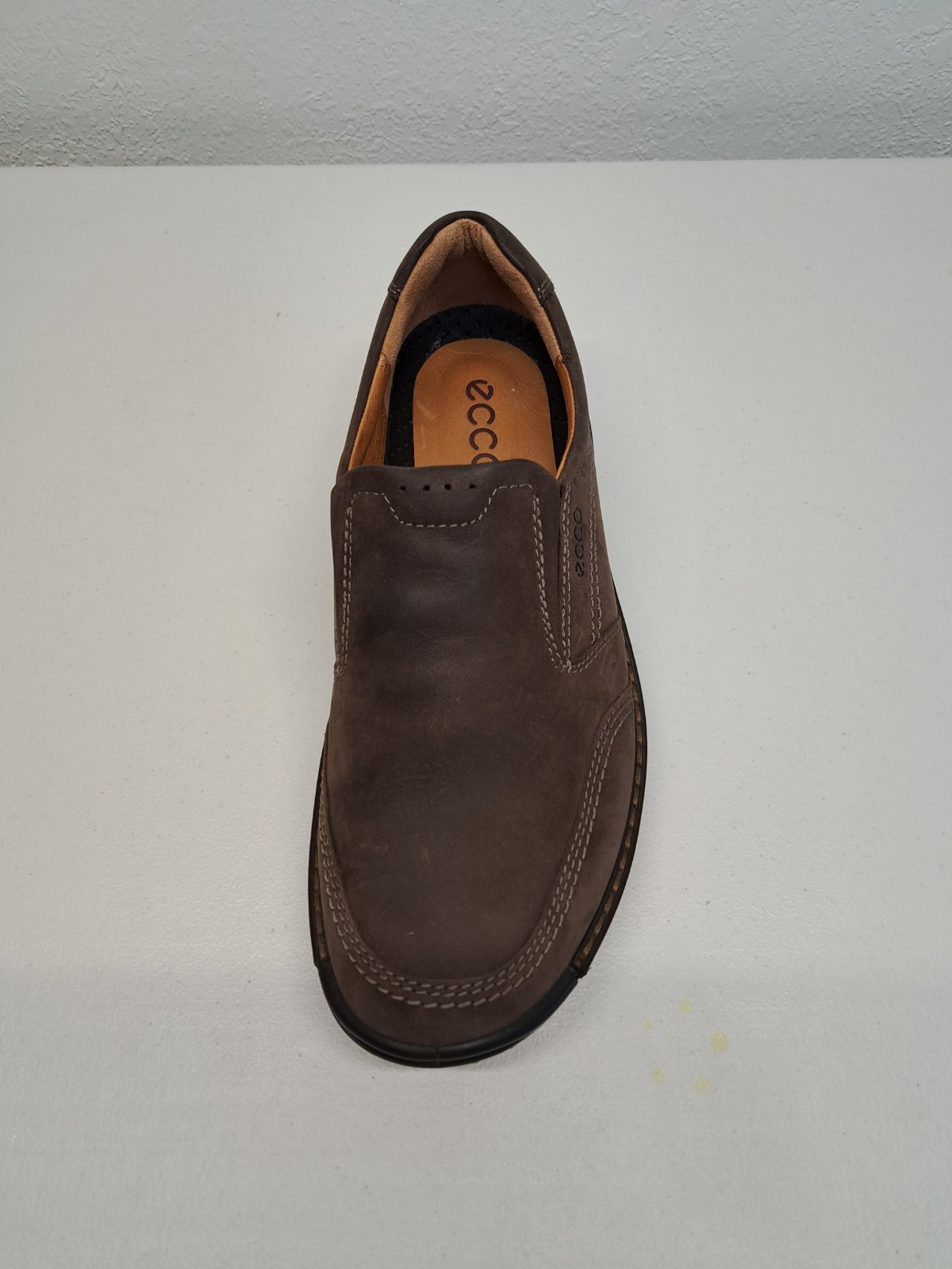 SAOLA Mocassino ECCO uomo Fusion slip on taglia 10 5 11 pelle marrone solo scarpa sinistra