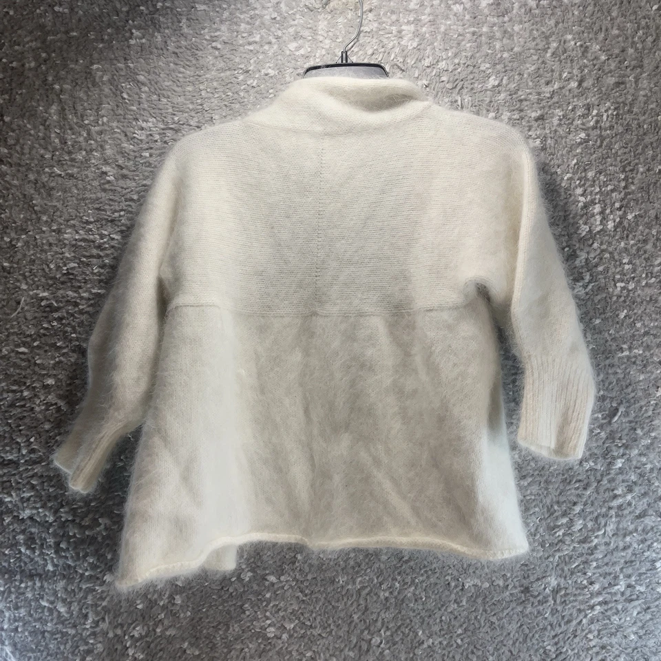 MODA International Angora Rabbit Hair Cropped Open Cardigan Women’s XS White - Image 2 of 4