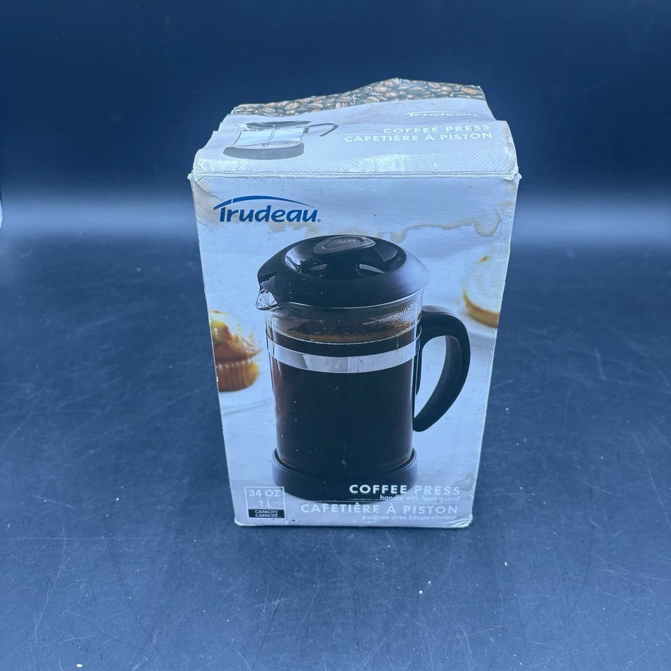 Prensa francesa Trudeau de 1 litro con cuerpo de vidrio de borosilicato negra Foto 2 de 4