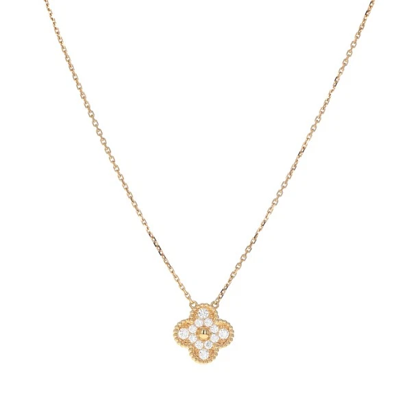 Colgante Alhambra Diamante Vintage Van Cleef & Arpels Oro Rosa 18KT Foto 2 de 3