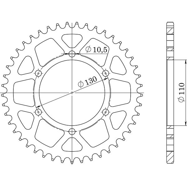 Zahnrad Aluminium P525 - Z47 (DIS.13810) Suzuki 800 GSX-8F 24/24-image