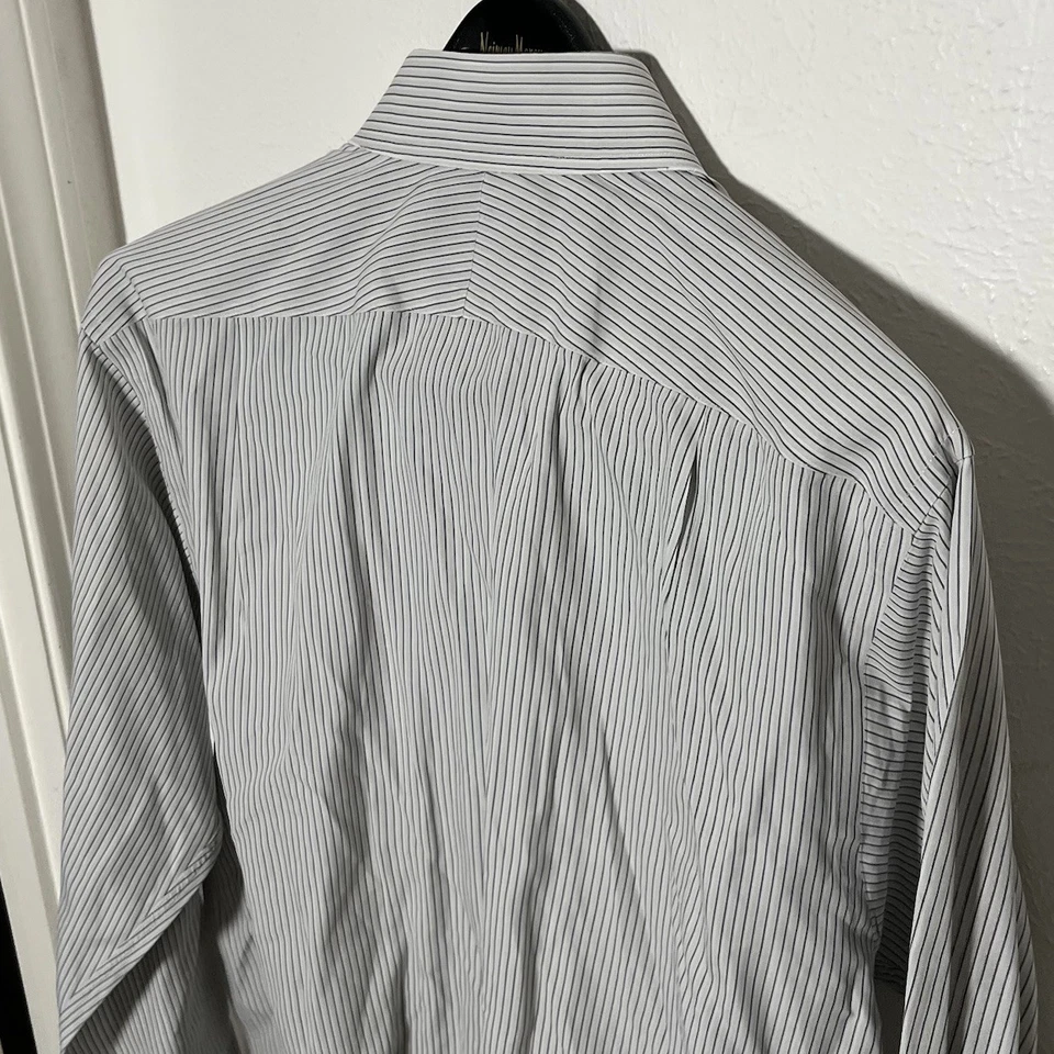 Thomas Pink Cotton Dress Shirt Mens 16.5-36 Striped Made in Ireland Barrel Cuffs - Image 4 of 4