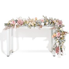 WBHome Pre-lit 6 Feet/72 Inch Christmas Garland, Rose Gold Lighted Garland wi...