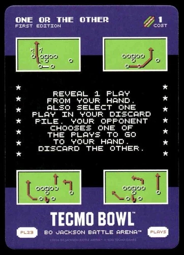 2026 Bo Jackson Battle Arena TECMO BOWL BOBA PL-23 PL23 One or the Other SP