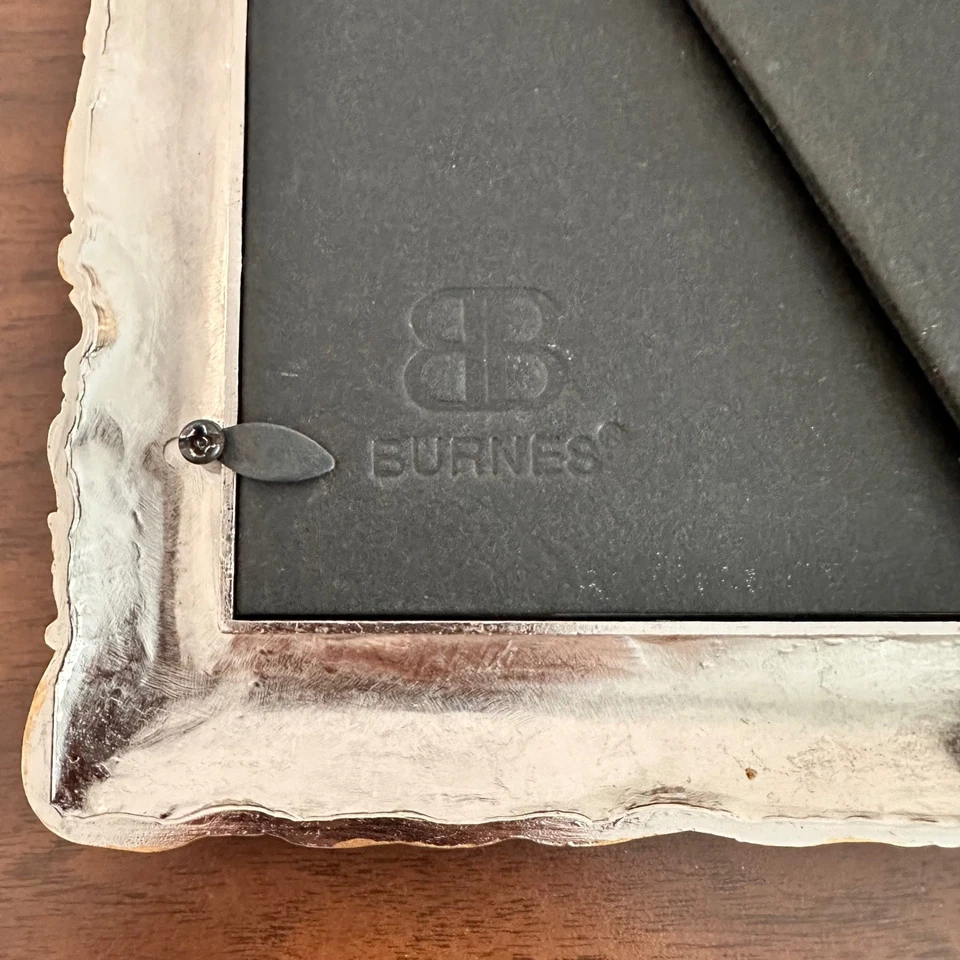 Marco de fotos vintage Burnes plateado dorado ornamentado 5x7 victoriano Foto 4 de 4