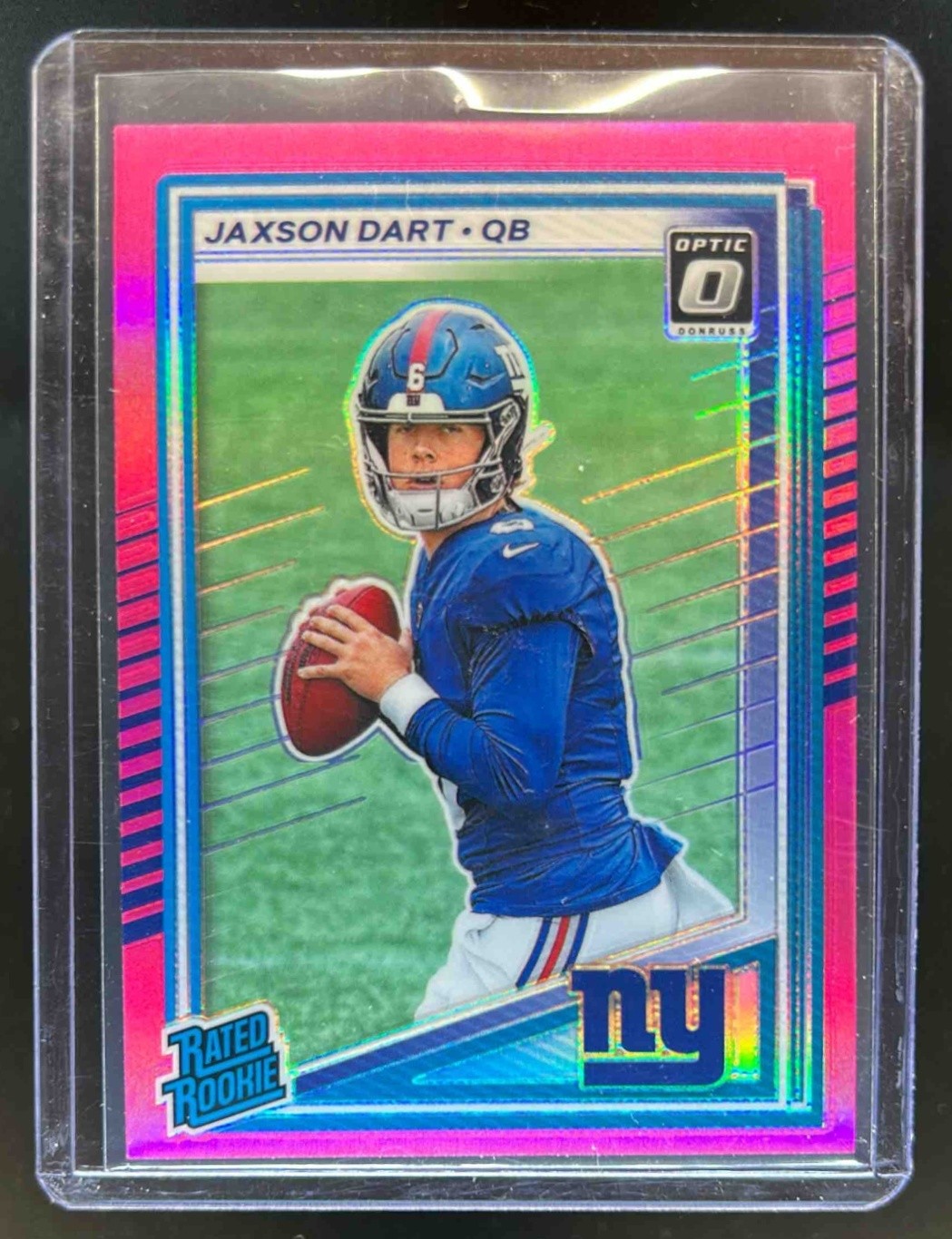 2025 Donruss Jaxson Dart Optic Rated Rookie Preview Pink RC #400 Giants