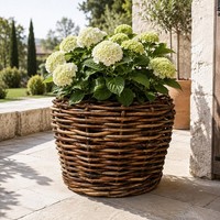 Pflanzkorb Sylter Korb Blumenkorb 67X53Cm Rattan Garten Drypot Natur ÜBertopf