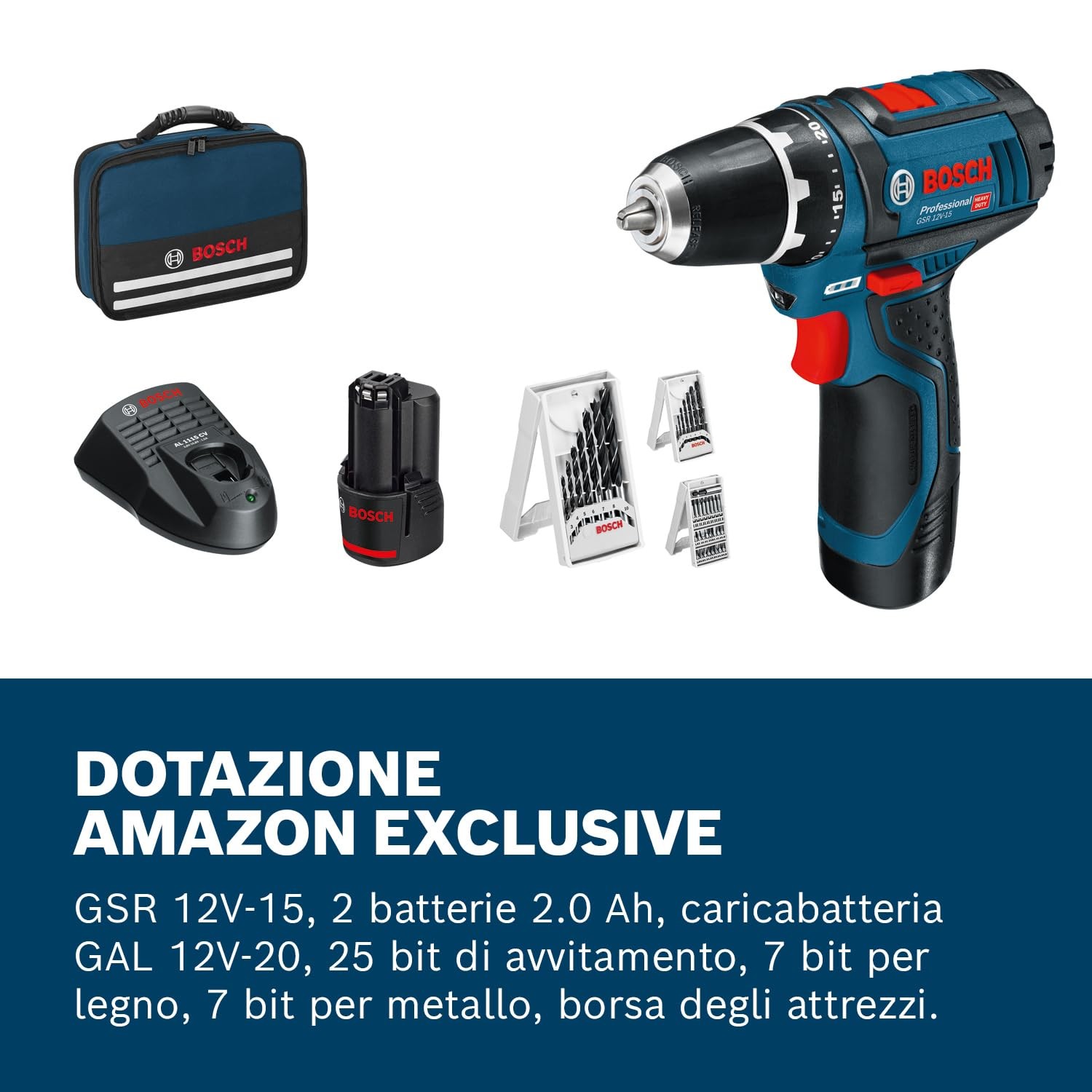 Trapano Avvitatore Bosch GSR 12V-15 con Batteria e Caricabatterie foto 2
