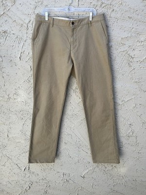 Apolis Global Citizen Cotton Chino Pants Khaki Beige Flat Front Mens 36/33