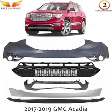 Front Bumper Cover Paintable & Lower Grille For 2017-2019 GMC Acadia