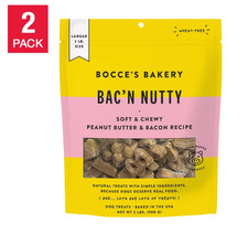 (2 Pack) Bocce's Bakery Bac'n Nutty Soft & Chewy Dog Treats 2 lb