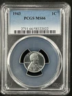 1943  1C  Lincoln Wheat One Cent  PCGS MS66  58322022